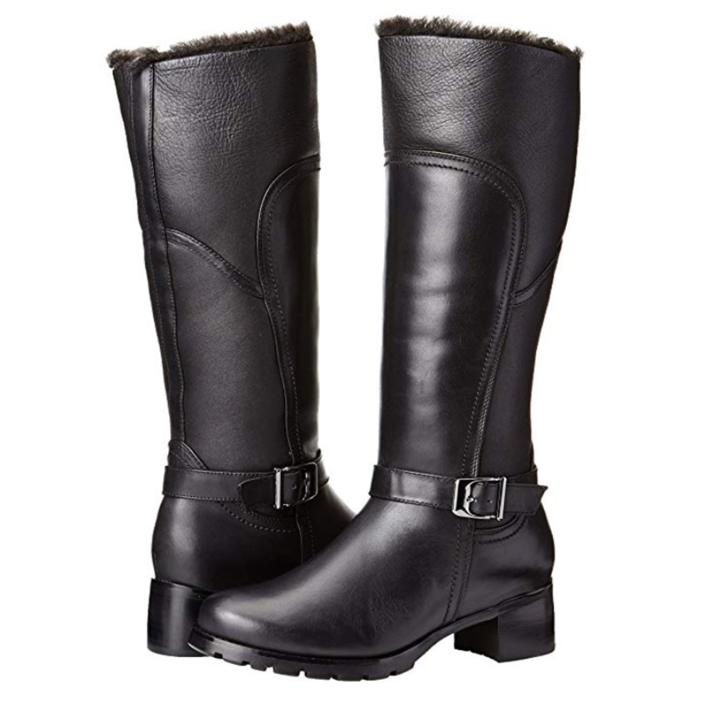 Blondo Waterproof Shearling Riding Boot, Black, 7M